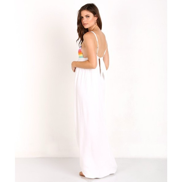 Mara Hoffman Revolve S Maxi Dress Coverup Sundress Prismatic Crochet White Boho - Picture 6 of 16